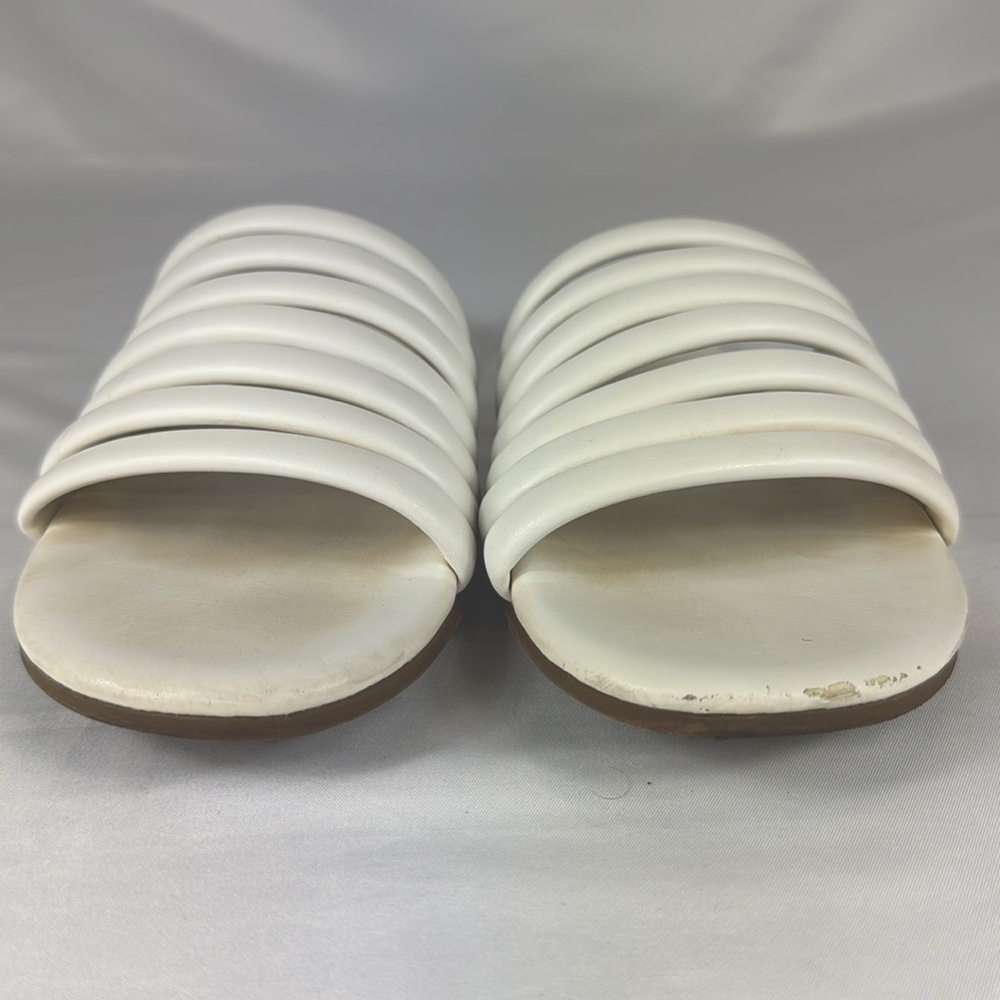 Time & Tru White Strappy Slide Sandals Size 7 - Picture 2 of 10